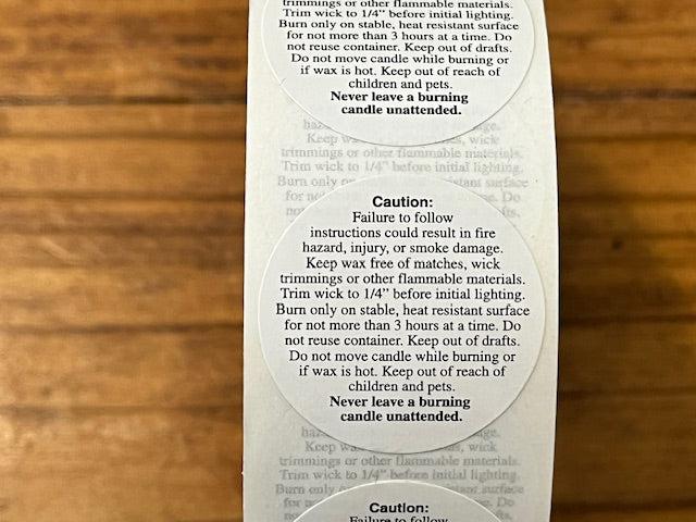 Tealight Caution labels