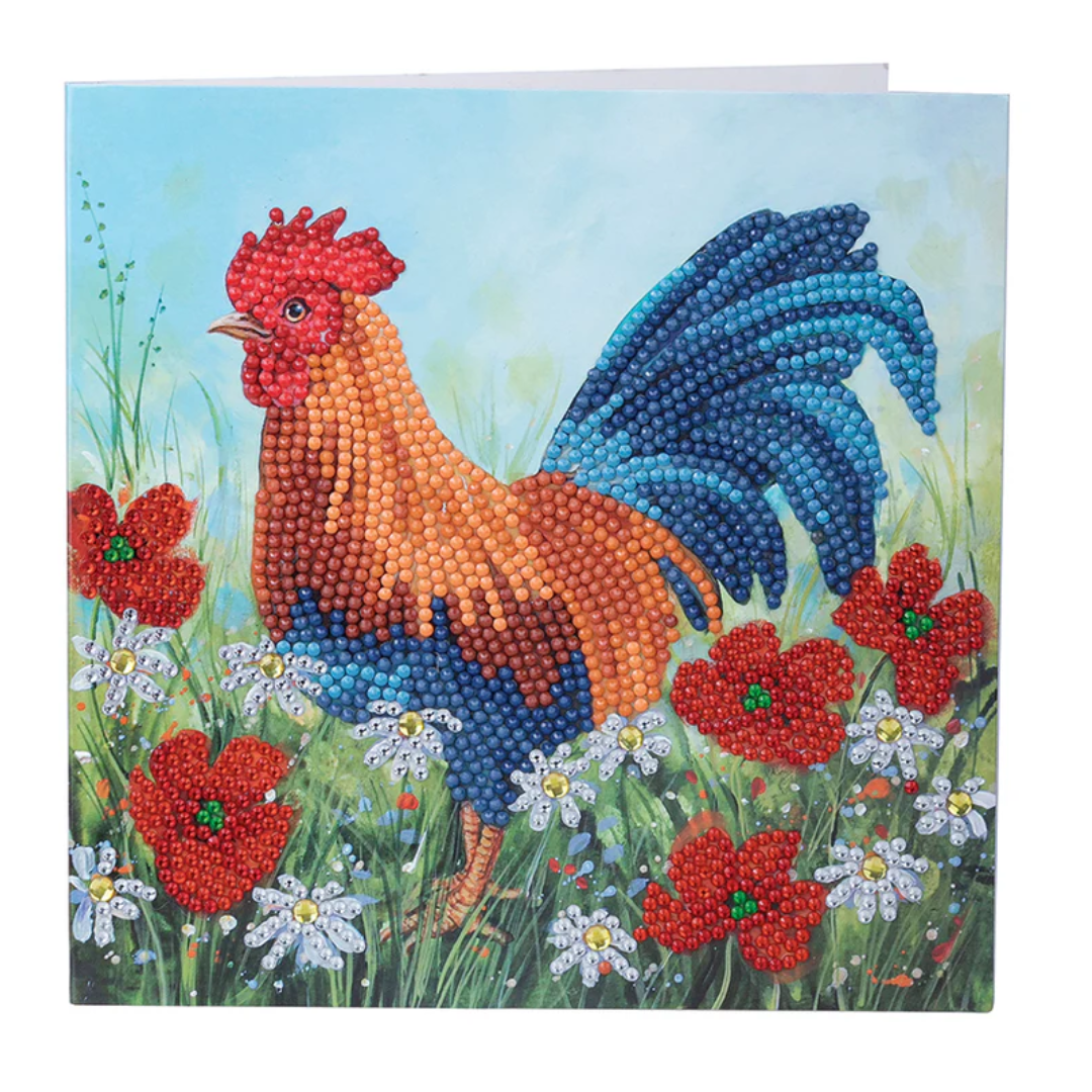 Crystal Art Card Kit - Rooster
