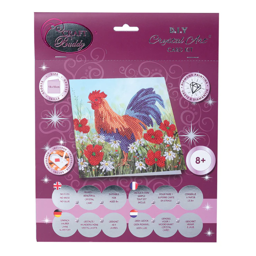 Crystal Art Card Kit - Rooster