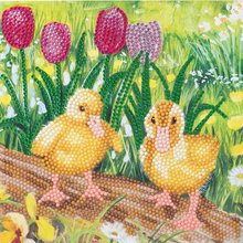 Load image into Gallery viewer, Crystal Art Card Kit - Spring Chicken
