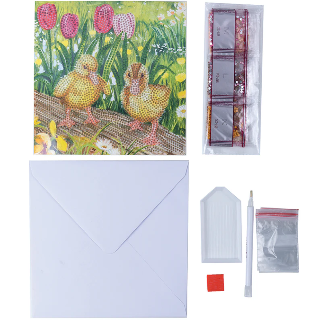 Crystal Art Card Kit - Spring Chicken